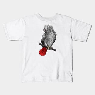 Bird - African Grey Parrot Kids T-Shirt